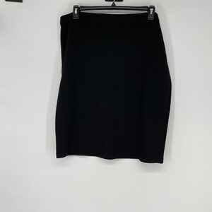 St‎ John Caviar Knit Pencil Skirt Black Pull On Womens Size 16